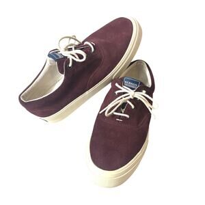 Sebago Docksides Shoes Burgundy Suede Lace Up Low Top Womens 8 M Comfort Sneaker